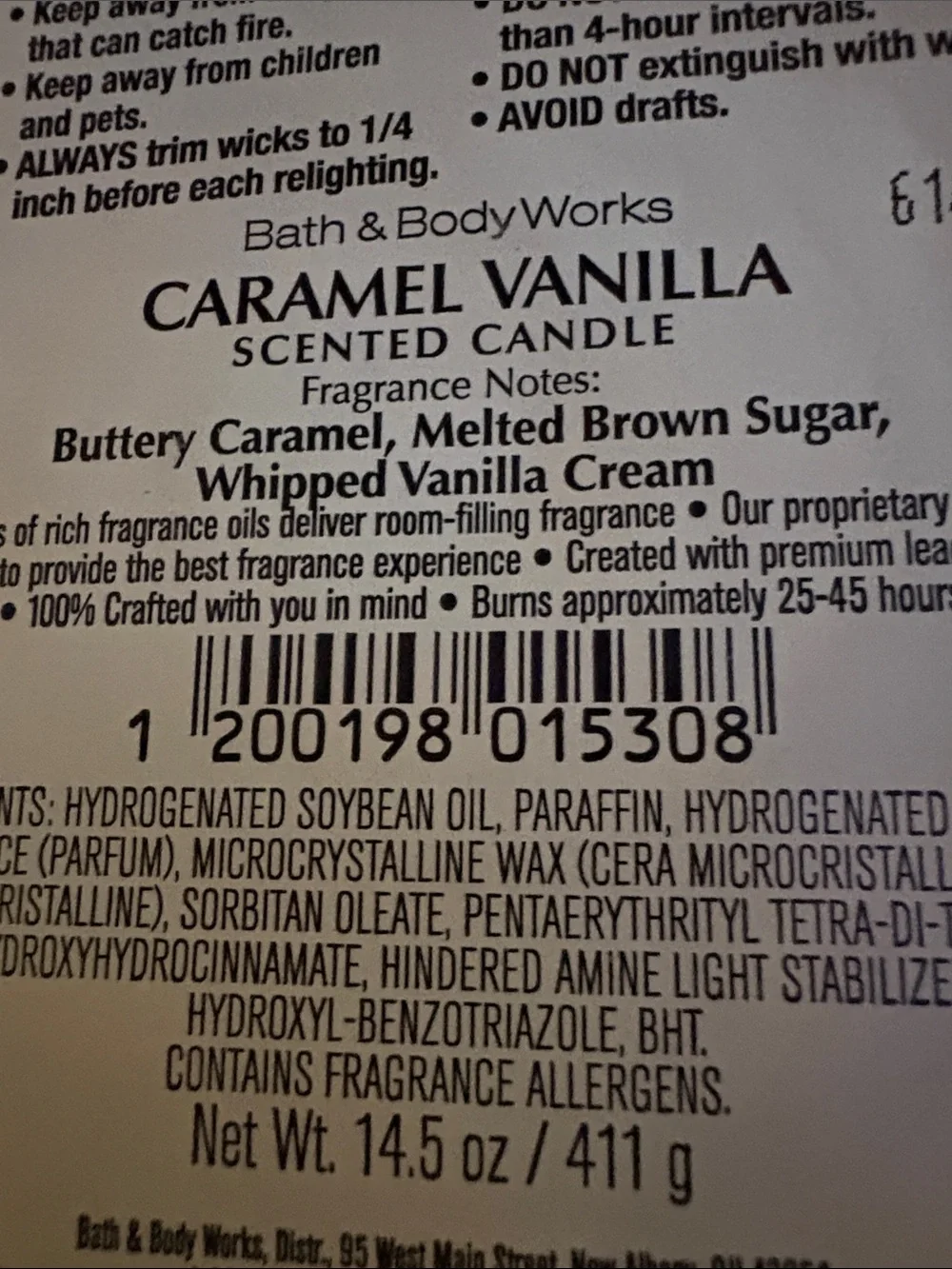 Nwt Caramel Vanilla new fall candle from B&B